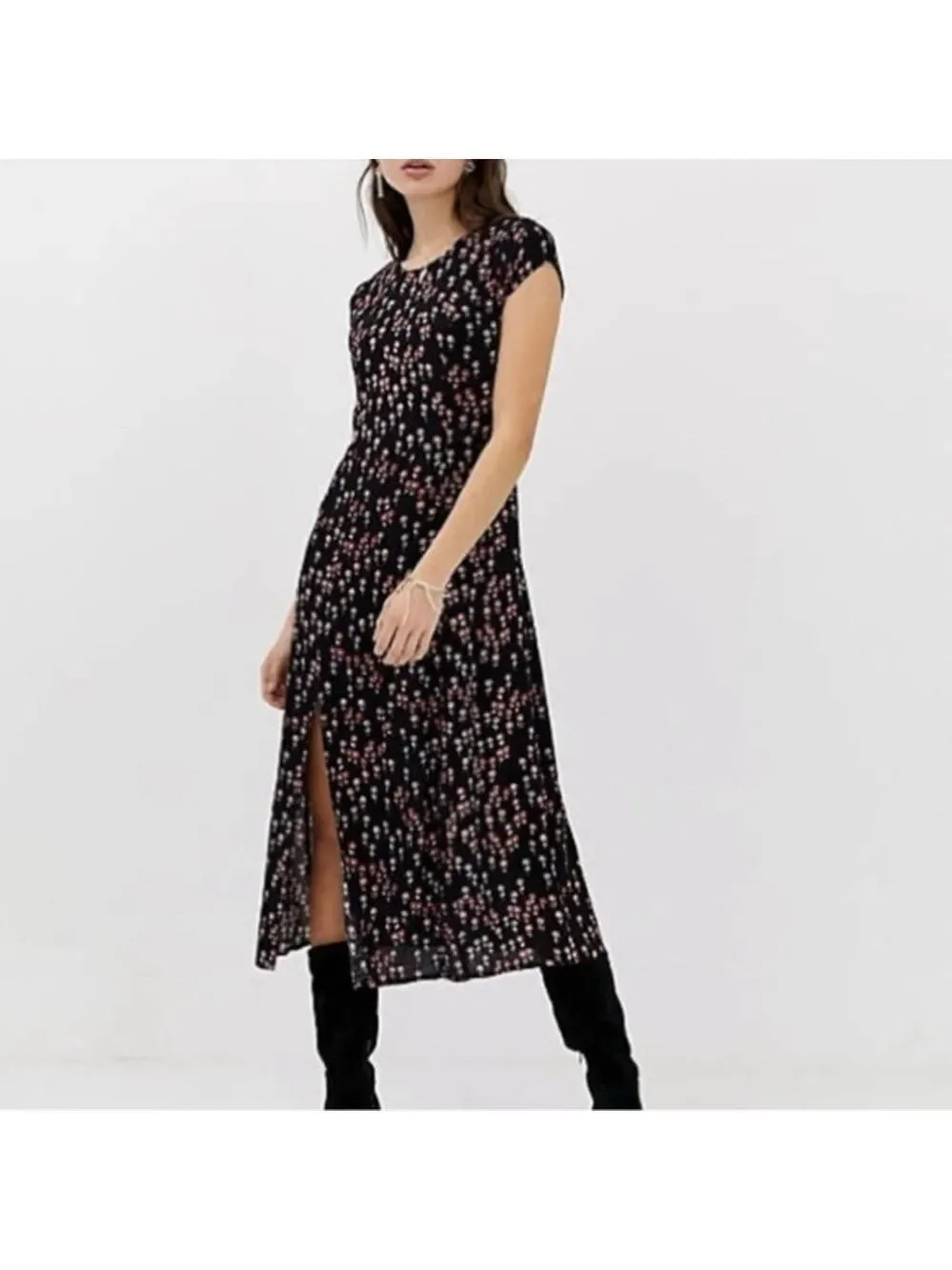 Free People-midi floral dress-size 0 new without tags